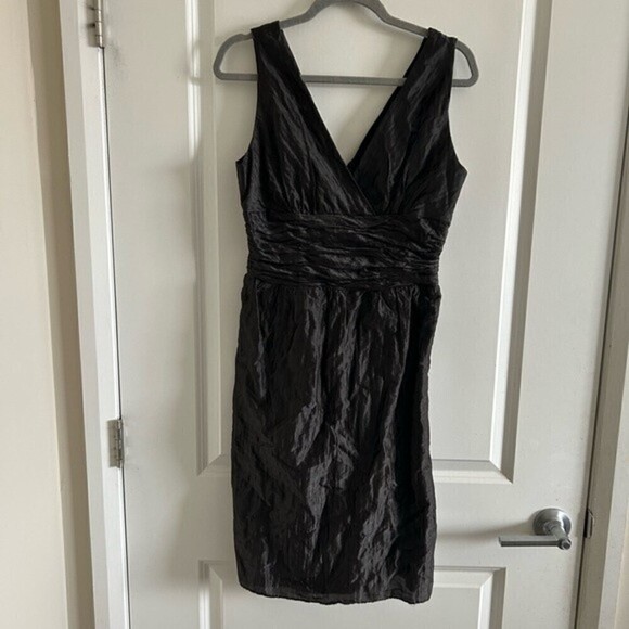 - KAY Unger New York Women’s Silk Blend Fitted Midi Cocktail Dress Gray Si… - Picture 1 of 10